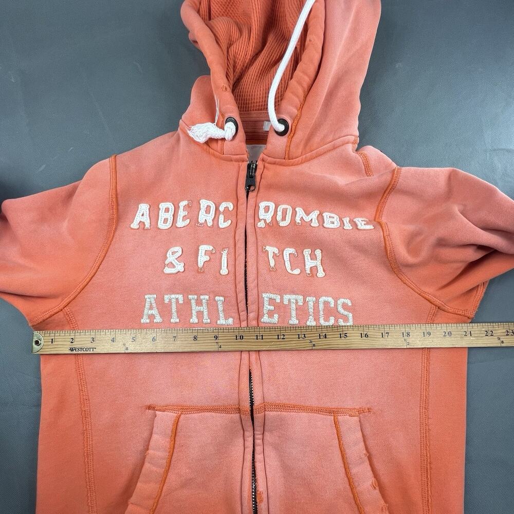 Vintage Orange Abercrombie & Fitch Athletics zip-up Hoodie L